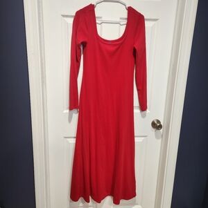 Old Navy Vibrant Red Long Sleeve Dress